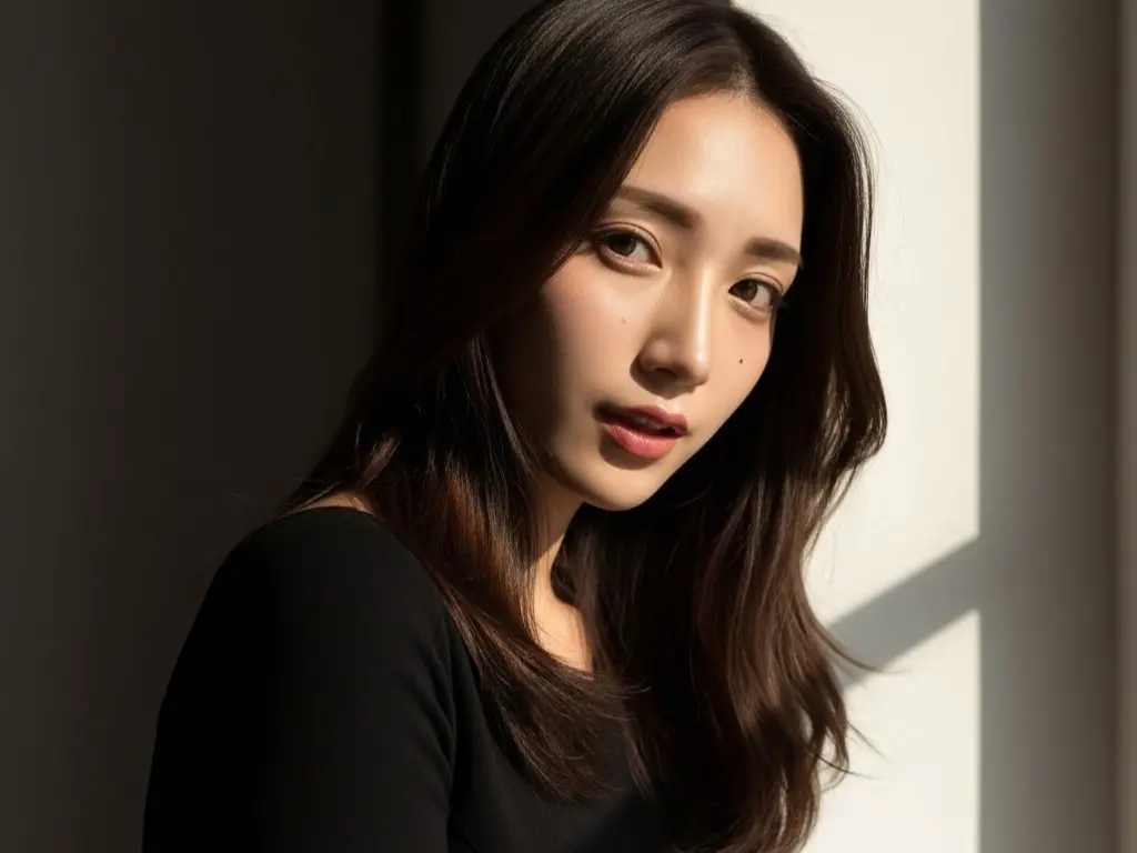 こちらを見つめる女性