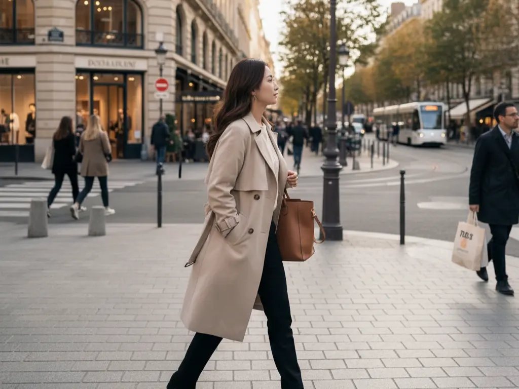 一人で颯爽と歩いている女性