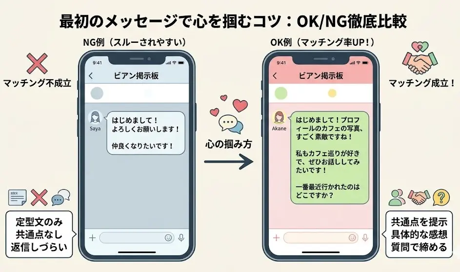 メッセージ比較